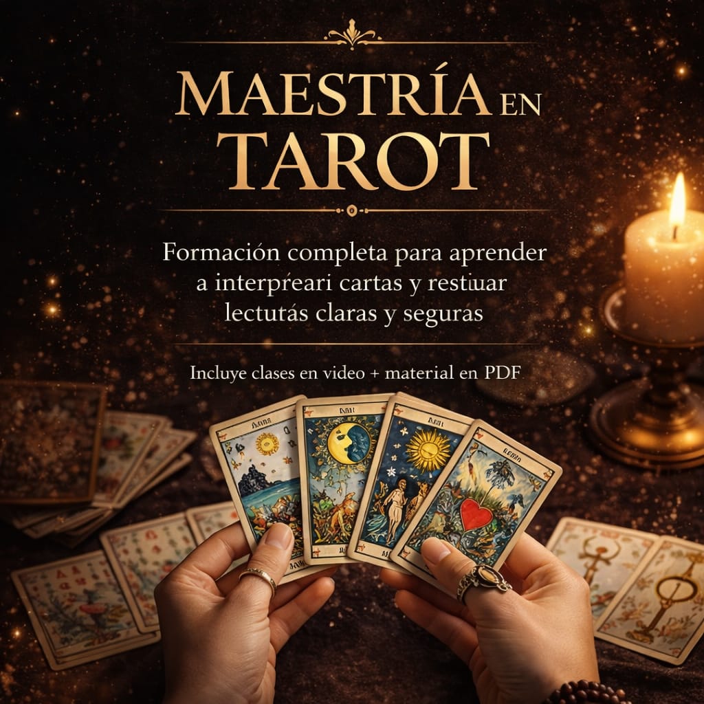 Maestría en TAROT si siempre te llamó el tarot pero no sabés por dónde empezar… este curso es para vos.